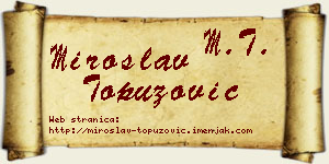 Miroslav Topuzović vizit kartica